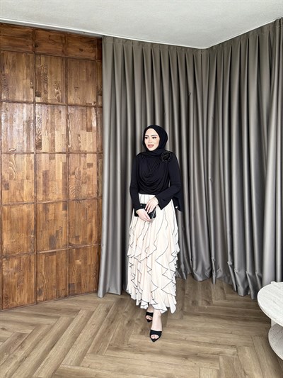 Mabel Etekli Takım - Siyah Pudra