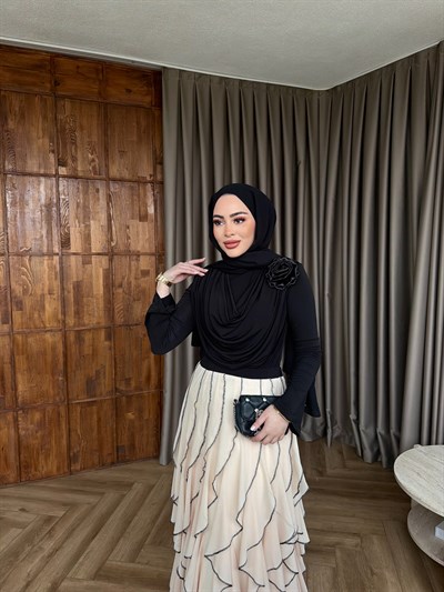 Mabel Etekli Takım - Siyah Pudra