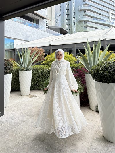 Marji Tasarım Elbise - Beyaz