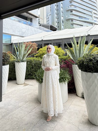 Marji Tasarım Elbise - Beyaz