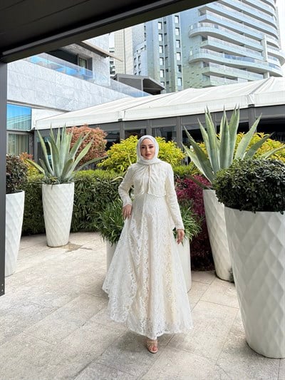 Marji Tasarım Elbise - Beyaz