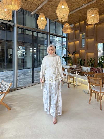 Marli Saten Takım - Bej