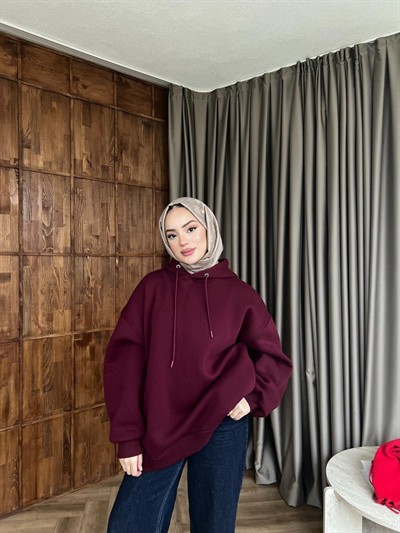 Maysa 3 İplik Sweat - Bordo