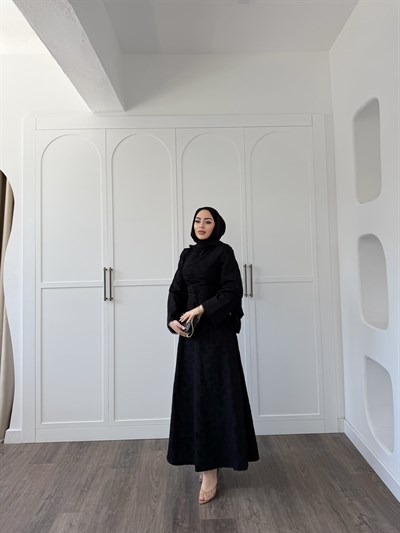 Melisa Bağlamalı Elbise - Siyah