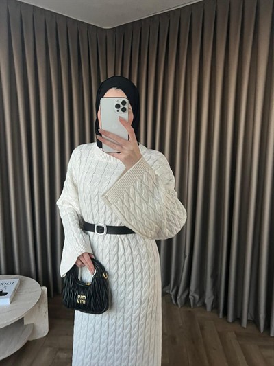 Mes Triko Elbise - Ekru