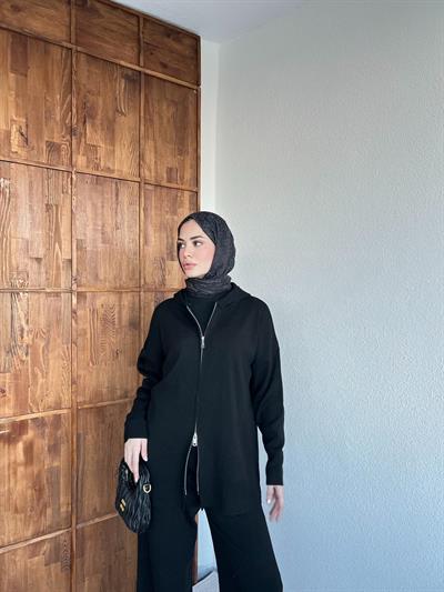 Mesla Fermuarlı Takım - Siyah