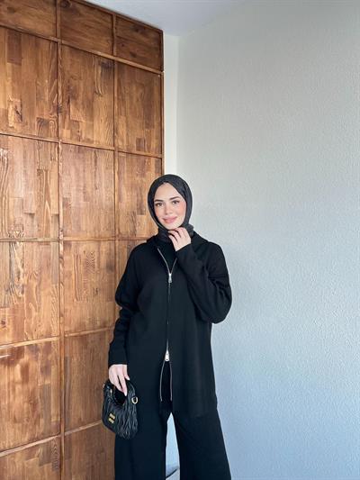 Mesla Fermuarlı Takım - Siyah