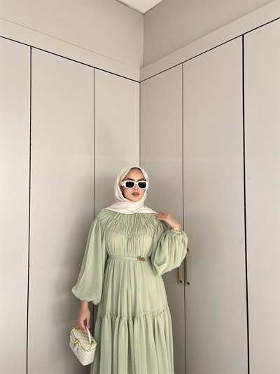 Meva Şifon Elbise - Çağla