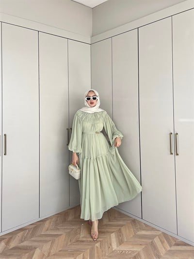 Meva Şifon Elbise - Çağla