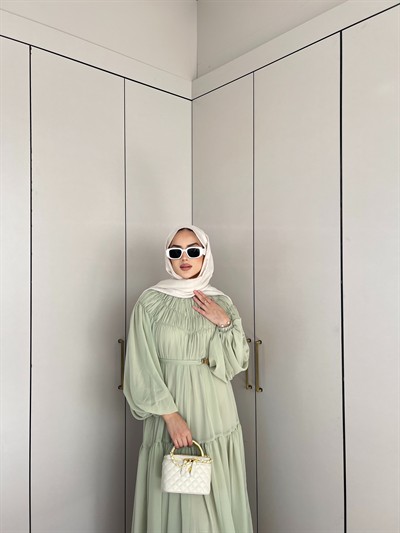 Meva Şifon Elbise - Çağla