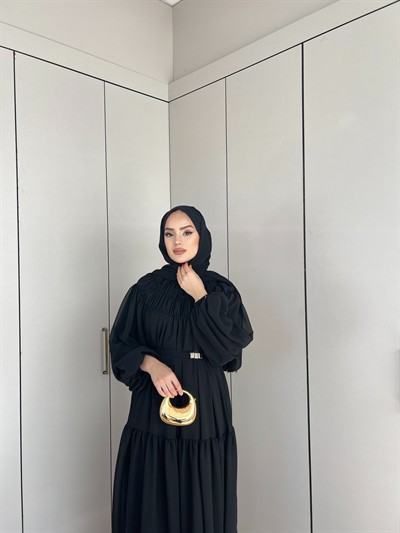 Meva Şifon Elbise - Siyah (ÖN SİPARİŞ)