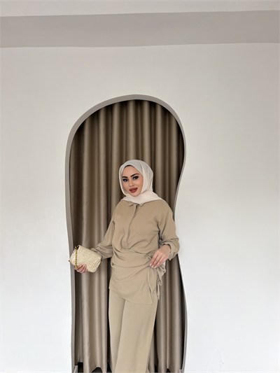 Mevla Bağlamalı Takım - Krem