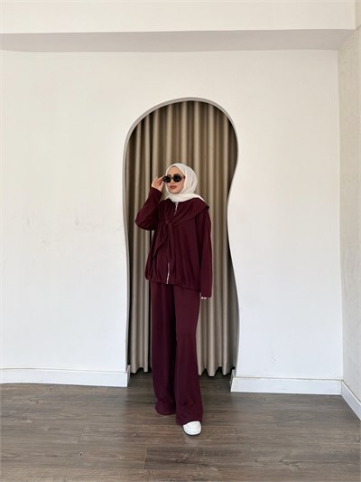 Meysa Atkılı Oysh Takım - Bordo