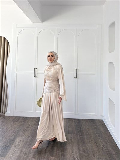 Mikra Sandy Elbise - Taş