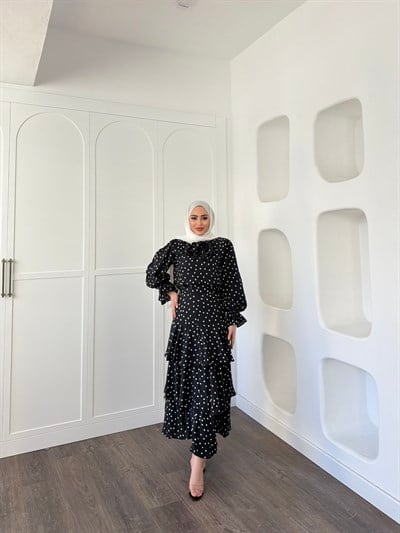 Milla Puantiye Etekli Takım - Siyah