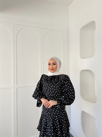 Milla Puantiye Etekli Takım - Siyah