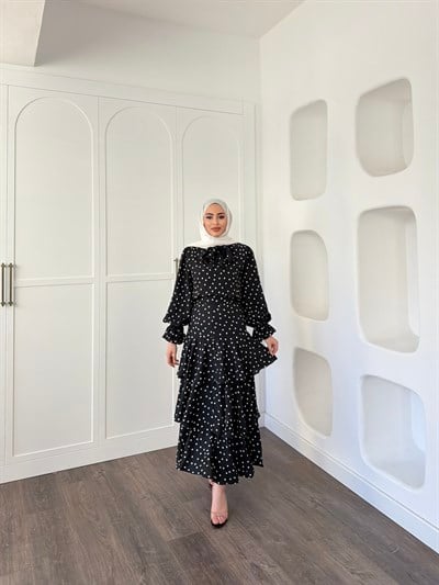 Milla Puantiye Etekli Takım - Siyah