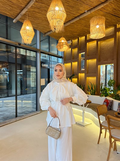 Molla Fiyonk Gömlek - Beyaz ÖN SİPARİŞ