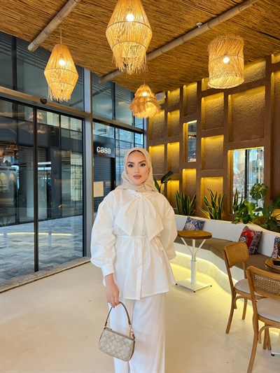 Molla Fiyonk Gömlek - Beyaz ÖN SİPARİŞ