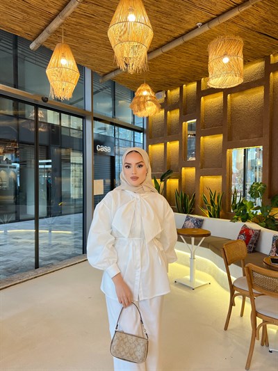 Molla Fiyonk Gömlek - Beyaz ÖN SİPARİŞ