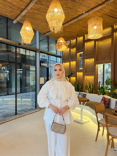 Molla Fiyonk Gömlek - Beyaz ÖN SİPARİŞ