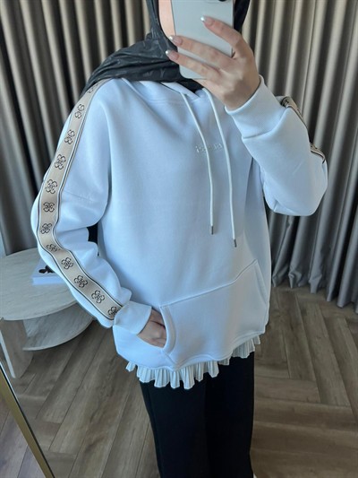 Muadil Cepli Sweat - Beyaz