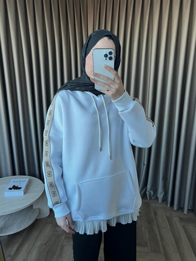 Muadil Cepli Sweat - Beyaz
