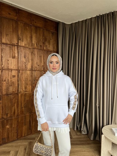 Muadil Cepli Sweat - Beyaz