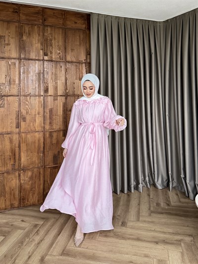Nesrin Papatya Elbise - Pembe