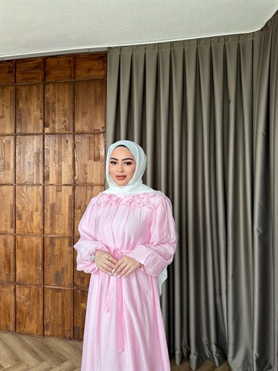 Nesrin Papatya Elbise - Pembe