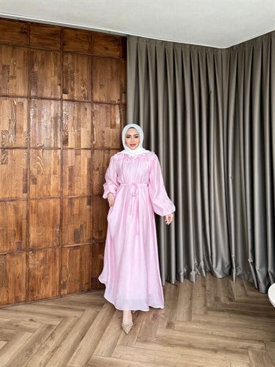 Nesrin Papatya Elbise - Pembe