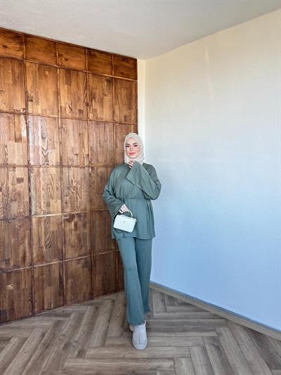 Nessa Bağlamalı Takım Soluk Yeşil