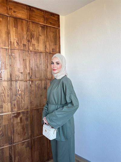 Nessa Bağlamalı Takım Soluk Yeşil