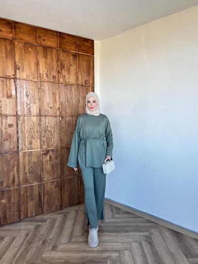 Nessa Bağlamalı Takım Soluk Yeşil