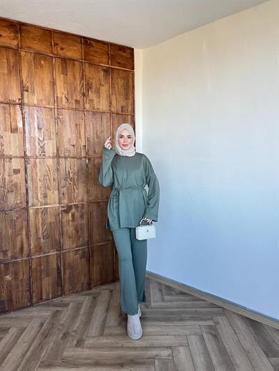 Nessa Bağlamalı Takım Soluk Yeşil