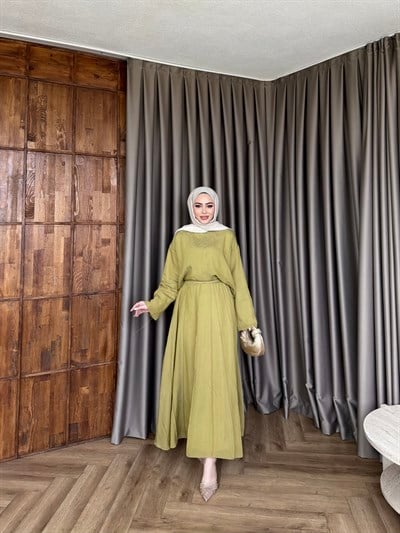 Nisa Etekli Takım - Yağyeşil