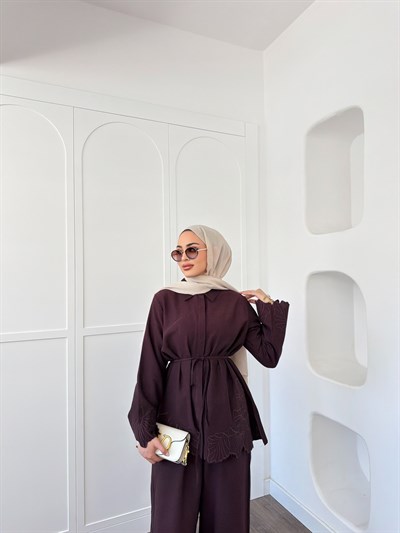 Nurse Keten Takım - Mürdüm