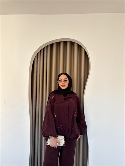 Özel Nakış İbli Takım - Bordo