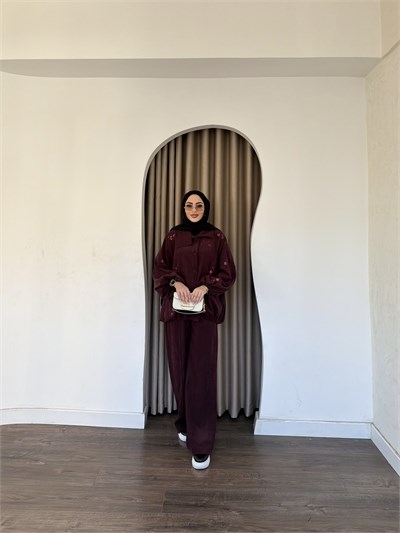 Özel Nakış İbli Takım - Bordo
