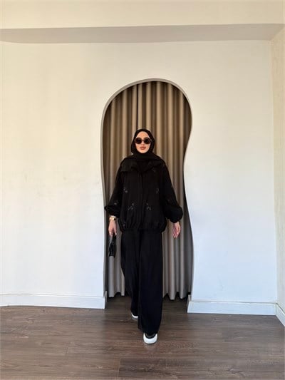 Özel Nakış İbli Takım - Siyah