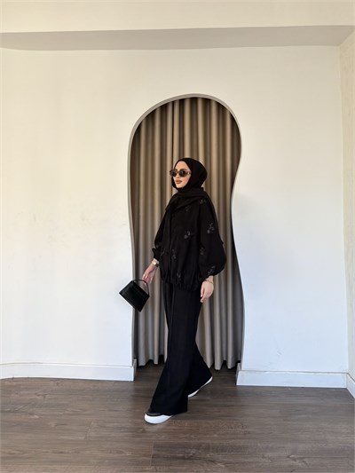 Özel Nakış İbli Takım - Siyah