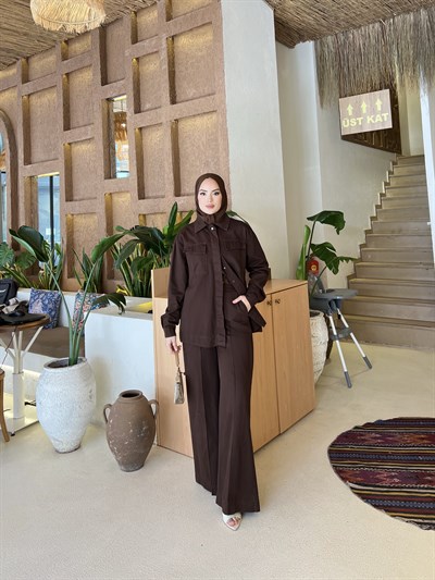 Patre Kot Takım - Kahve 