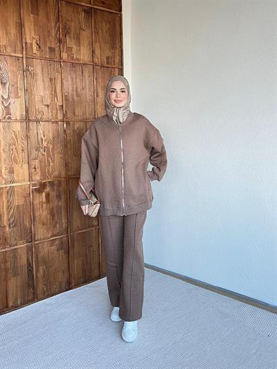 Şavva Taşlı Takım - Kahve 