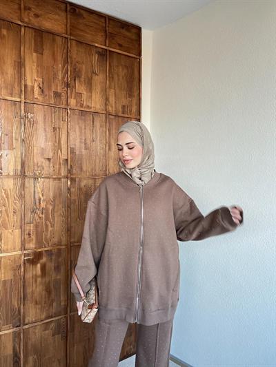 Şavva Taşlı Takım - Kahve 