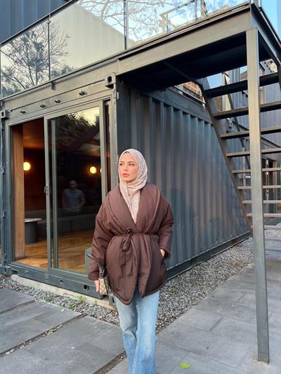 Qess Şişme Mont - Kahve