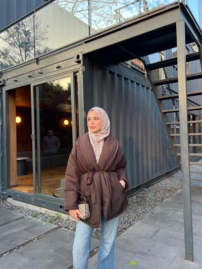 Qess Şişme Mont - Kahve