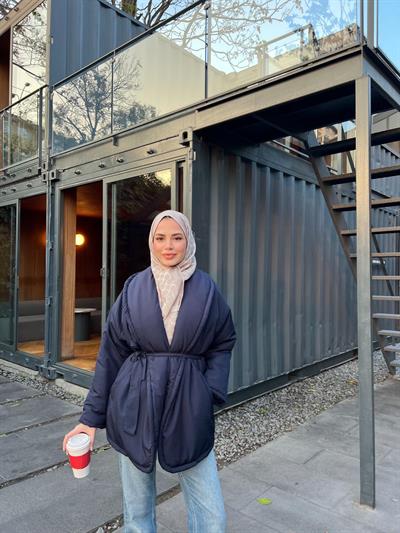 Qess Şişme Mont - Lacivert