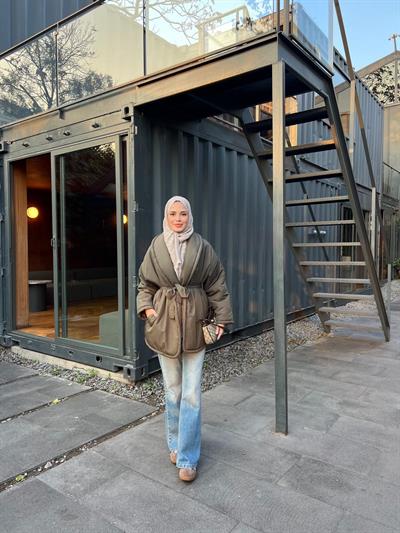 Qess Şişme Mont - Yeşil