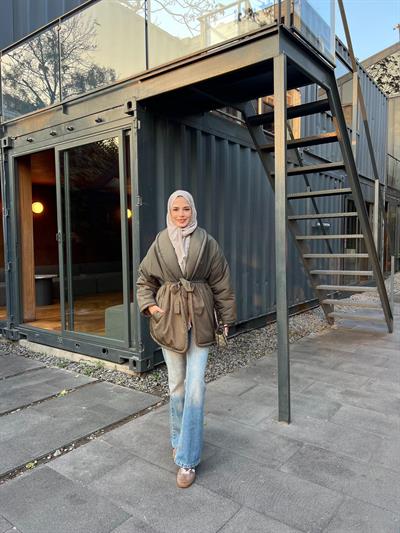 Qess Şişme Mont - Yeşil