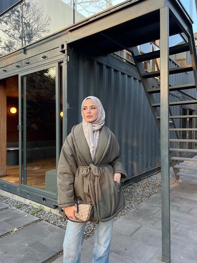 Qess Şişme Mont - Yeşil